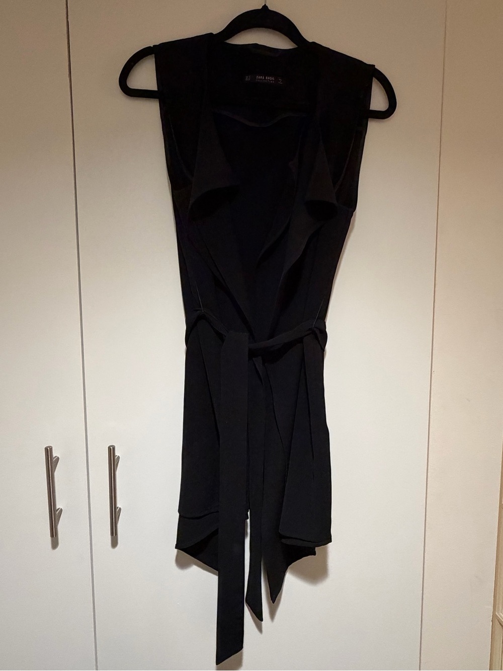 Zara Black Asymmetrical Sleeveless Wrap Vest